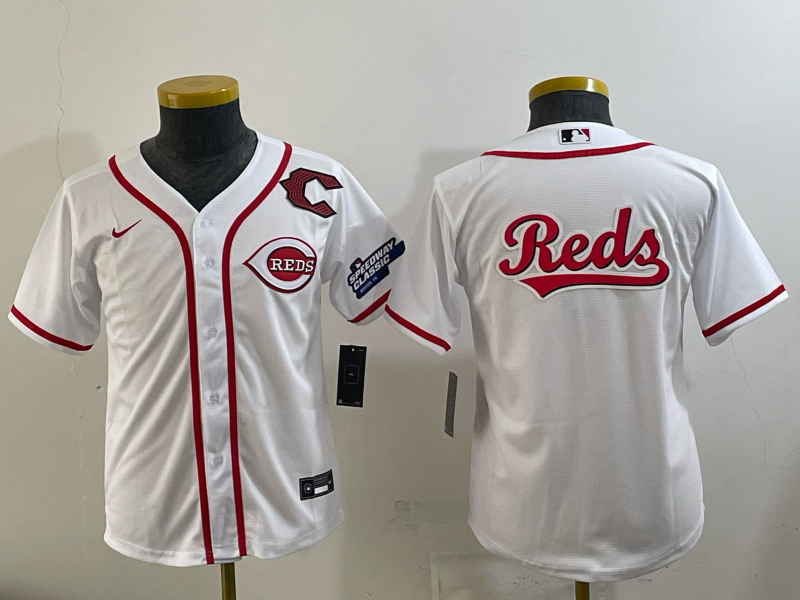 Youth Cincinnati Reds Blank white 2025 Nike MLB Jersey 003